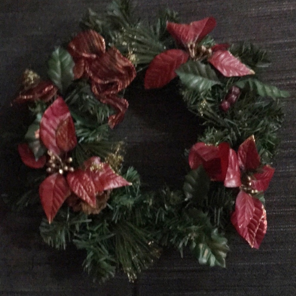Festive Red and Green Holiday Wreath